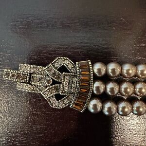 HEIDI DAUS "Deco Master Clasp" Bracelet in Smoky Quartz Topaz NWOT